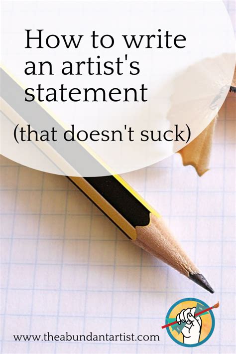 This act accomplishes the principal goal of connecting with the viewer. How to Write An Artist's Statement That Doesn't Suck ...