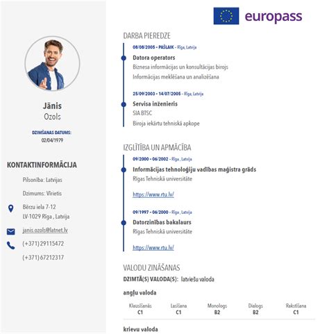 Un format standard de cv, qui permet une présentation uniforme des diplômes, des expériences professionnelles et des compétences individuelles. Par CV - Europass