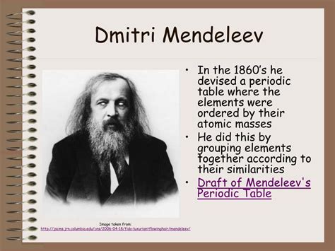 Dmitri mendeleev was a russian chemist born in 1834 at tobolsk in siberia. PPT - The Periodic Table of Elements PowerPoint Presentation, free download - ID:3324266