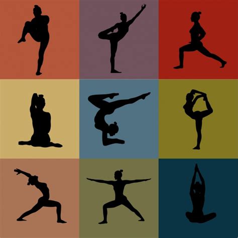 Um dies zu erreichen, verbindet yoga u.a. Yoga-stellungen sammlung | Kostenlose Vektor