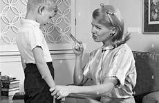 son mother 1970s her talking shaking harshly disciplining alamy