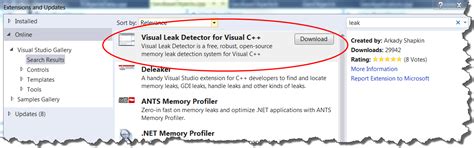 After installing it, you just need to tell when you run your program under the visual studio debugger, visual leak detector will output a memory leak report at the end of your. Using Visual Leak Detector with MS Visual Studio 2013 ...