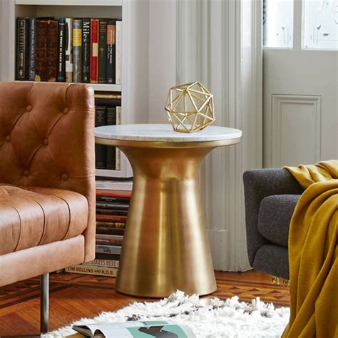 Mila white/white granite/marble coffee table. Marble Topped Pedestal Side Table - White Marble/Antique ...