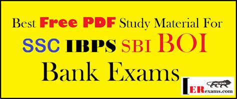 Aspirants, who wish to get selected for suitable post in bank, can check complete details of best study material for bank. SSC IBPS SBI BOI Bank Exams Study Material Free Pdf ...