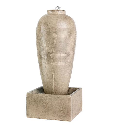 Catinat jar outdoor fountain will make a focal point in any outdoor setting. Small Beige Indoor/Outdoor Jar Fountain | Wind and Weather