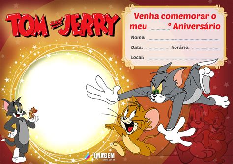 Хлоя грейс морец, майкл пенья, джордан болджер и др. Convite de Aniversário Tom e Jerry | Imagem Legal