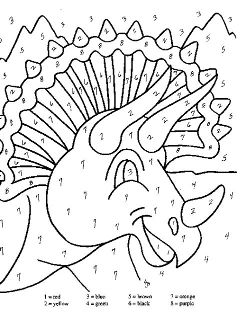 Bring the page to life one number and color at a time! Dinosaur Color By Number Coloring Page - Coloring Home
