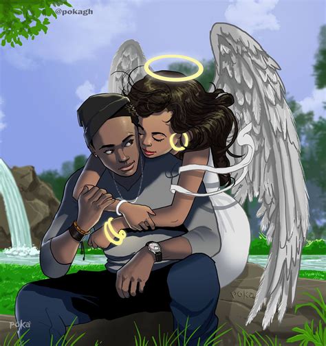 He chooses to show love in the most honest way, using daring illustrations. Do you have that one Angel who sparks your life up? | Poka Arts | Pinterest | Angel