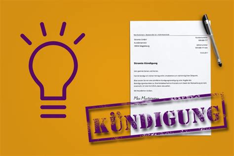 Ich habe eine kündigungsfrist von 6 wochen zum quartalsende u. Stromio kündigen - Kostenlose Muster Vorlage PDF + Word