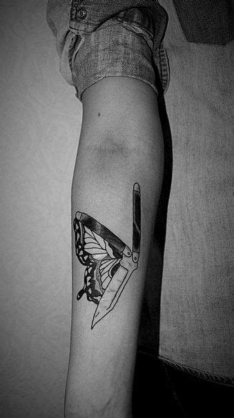 European and american tattoo manuscript hand painted butterfly tattoo. #tattoo #tattoos #LxV #ink #tattooist #knife #Butterfly | Knife tattoo, Butterfly tattoo, Tattoos