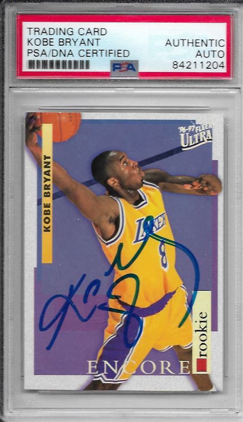 When you combine his death with the general sports card boom, you have one of the hobbies' best investment returns. Lot Detail - Kobe Bryant ULTRA-RARE Signed 1996-97 Fleer Ultra Rookie Card (PSA/DNA Encapsulated)