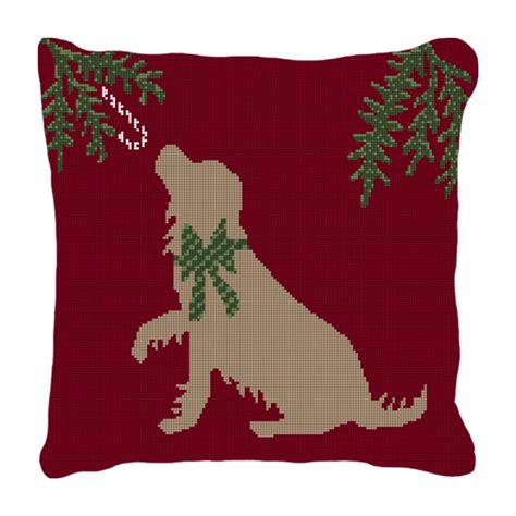 If you have a smaller needlepoint design that you want inset into fabric to make a larger pillow, we can do that for you. Christmas Dog Needlepoint Pillow Canvas | NeedlePaint