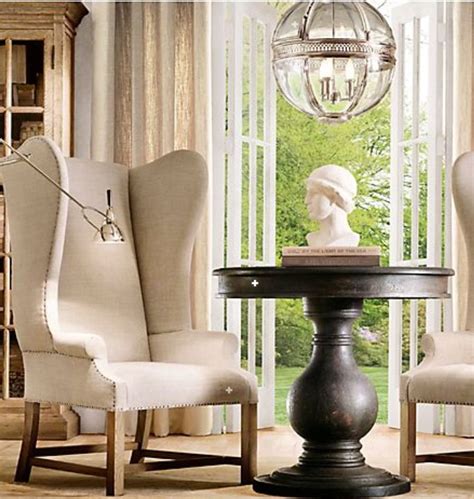 Get the best deals on chairs. Round foyer table by Restoration Hardware | Foyer table ...