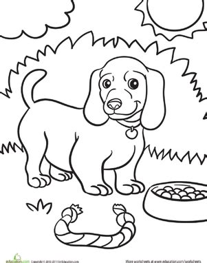 Weiner dog coloring pages wiener dog coloring pages dogs coloring pages free there are many breeds of dogs such as beagle breeds, the bichon havanais, chihuahua breeds, siberian husky breeds, type of pug dog, breed of labrador retriever, dalmatian breeds, rottweiler breeds, maltese breed, poodles, and many more. Weiner Dog Puppy | Worksheet | Education.com | Puppy ...