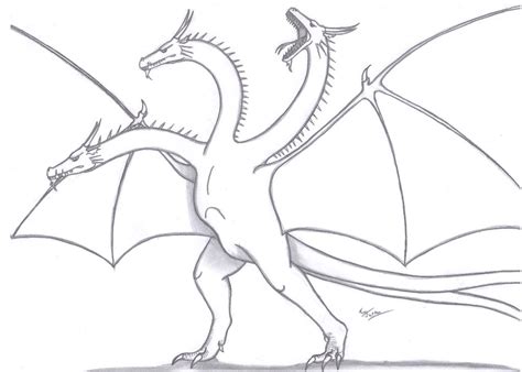 Recreational break 10 godzilla coloring pages and pictures print. King Ghidorah Drawing at PaintingValley.com | Explore ...