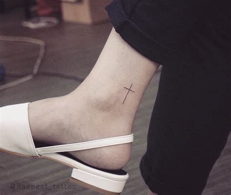 Brilliant cross heart ankle bracelet tattoo. Pin on