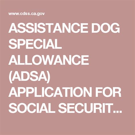 Should you get roadside assistance? ASSISTANCE DOG SPECIAL ALLOWANCE (ADSA) APPLICATION FOR SOCIAL SECURITY DISABILITY INSURANCE ...