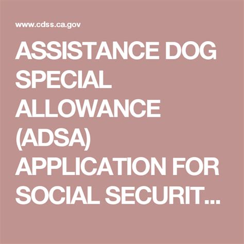Should you get roadside assistance? ASSISTANCE DOG SPECIAL ALLOWANCE (ADSA) APPLICATION FOR SOCIAL SECURITY DISABILITY INSURANCE ...