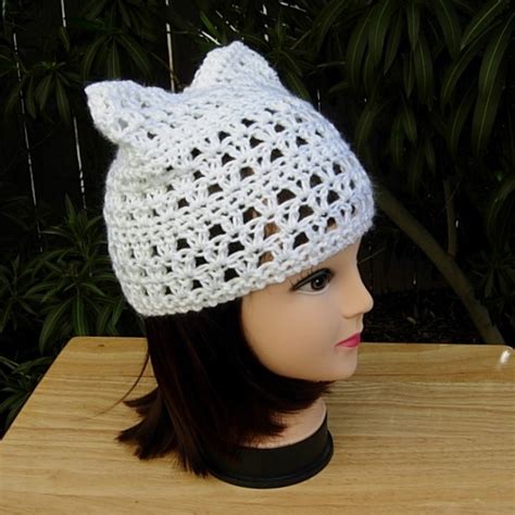 Before i never really thought of them beyond the plastic ones that people stick in their yard in florida. Women's Solid White Soft Lacy Crochet Knit Summer Cat Hat ...