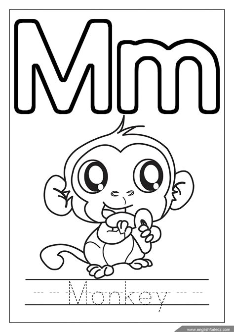 Free letter m coloring pages to print for kids. English for Kids Step by Step: Letter M Worksheets, Flash ...