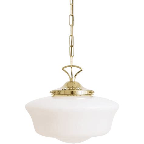 Quorum lighting madeleine corsican gold bathroom light. Schoolhouse Bathroom Ceiling Pendant in Brass with Opal ...