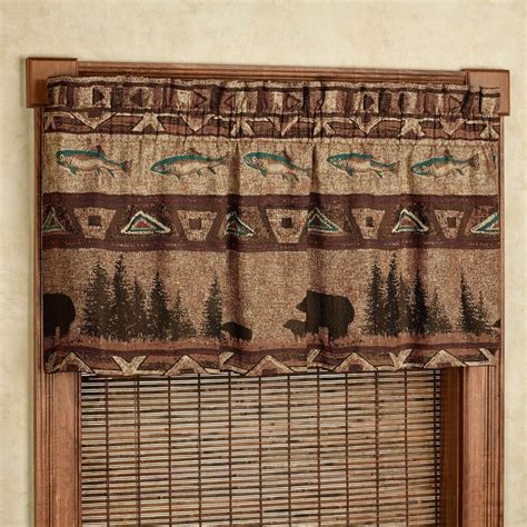 Shop our large selection of rustic cabin decor today! Croscill Bear Mountain Fish Cabin Lodge Window Valance ...