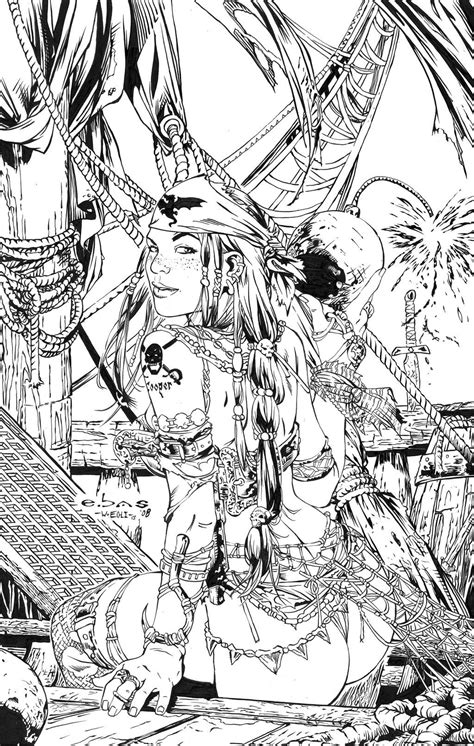 Adult coloring pages are all the rage right now. pirate_babe___ebas___egli__inks_by_surftiki-d67r9vu.jpg ...