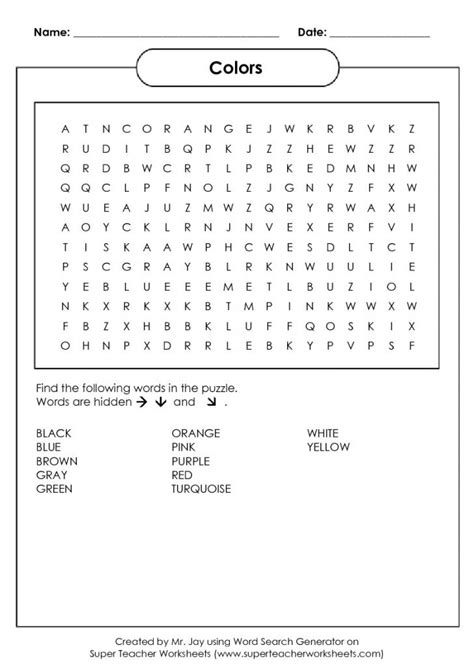 You can also change the size of the word search puzzle and then hit create again to see how it looks. Word Search Puzzle Generator | Printable Worksheet Maker ...