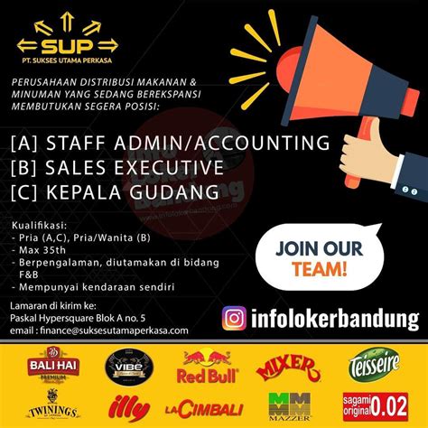 Info seputar lowongan kerja banjarbaru dan sekitar nya, share tag atau dm info loker paid promote / endorse, dm. Lowongan Kerja PT. Sukses Utama Perkasa Bandung Agustus 2019 - Info Loker Bandung 2021