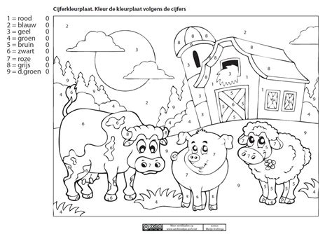 This page is about kleurplaat boerderij,contains 10 gratis boerderij kleurplaten krijg duizenden kleurenfoto's van de beste,leuk voor kids op de boerderij: Cijferkleurplaat De Boerderij - Juf Marije