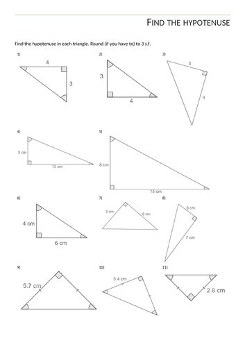 Check spelling or type a new query. Find the hypotenuse | Teaching Resources