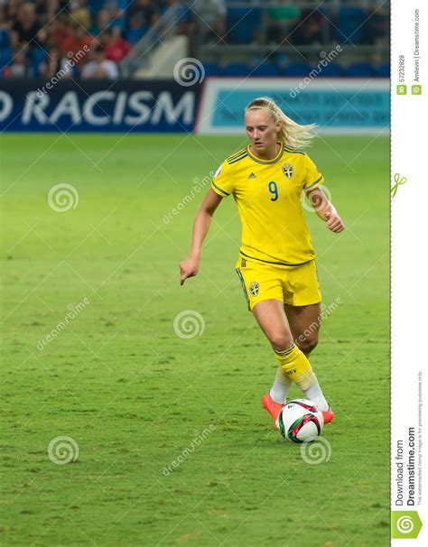 Stina blackstenius prefers to play with foot. Stina Blackstenius editorial stock photo. Image of sweden ...