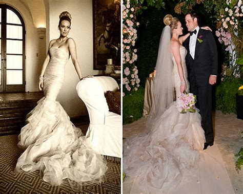 Every girl's favorite designer, vera wang is celebrating her birthday today, and what better way to pay homage to the wedding doyenne than with a retrospective of the ethereal dresses she's. Celebrities' Wedding Dresses