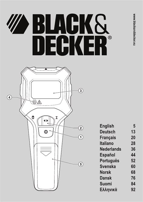 Cen tech 5 in 1 portable power pack item 60703 battery charger 3.6 out of 5 stars 14 1 offer from $16.98 Manual Black & Decker Detector BDS303 (104 páginas)