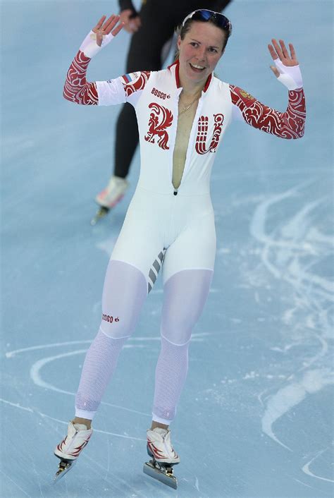 Russian speedskater forgets she's naked under suit, nearly commits wardrobe malfunction