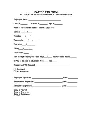 Dattco Pto Fillable On Line Form - Fill Online, Printable, Fillable, Blank | pdfFiller