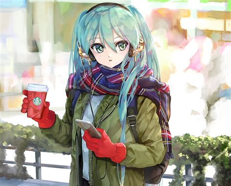 Mllse hatsune miku 2 led wireless earphones and headphone. drink gloves hatsune miku headphones phone scarf ...