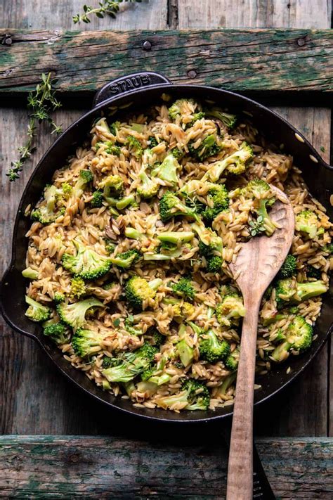 Good food ‍♂️ nyt best selling author of hbh super simple cookbook. One Skillet Cheesy Broccoli Cheddar Orzo Bake. - Half ...