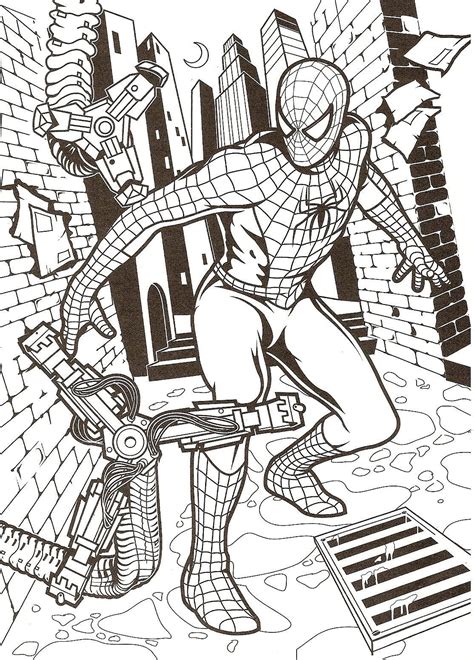 Dessin & coloriage de spiderman gratuit à imprimer pour enfants et adultes pour colorier. Coloriage spiderman