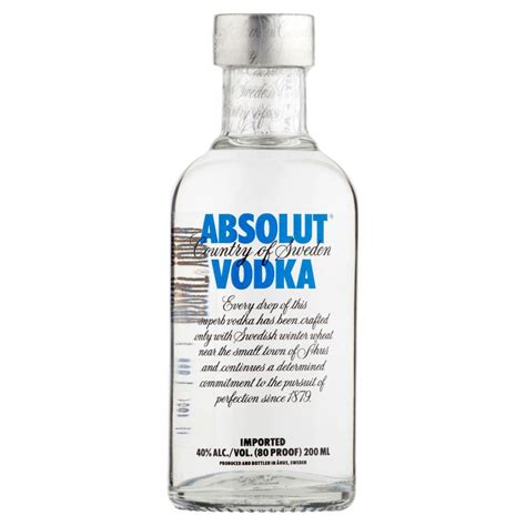 It is so popular that it has become synonymous with art, culture and nightlife. Buy Absolut Vodka 200ml | Price and Reviews at Drinks&Co