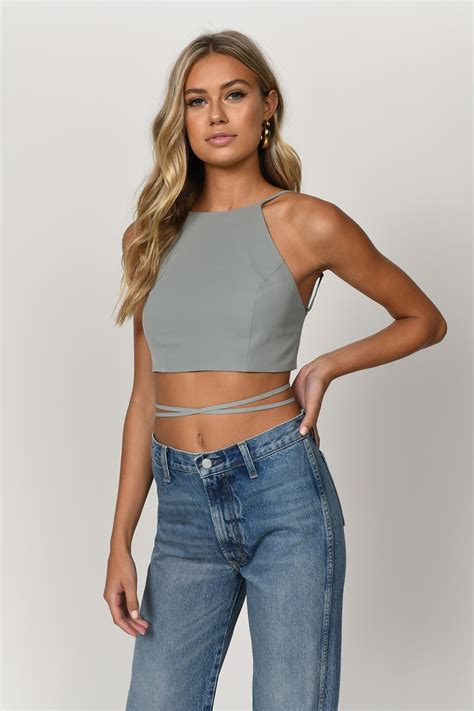 New arrival destined high neck womens medium blue tank original price usd 9.99. Wrapped Up Crop Top in Mauve - $12 | Tobi US