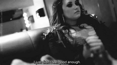 Lovato has been open about her struggles with mental health and addiction throughout her career. Demi Lovato Black and White depression not good enough ...
