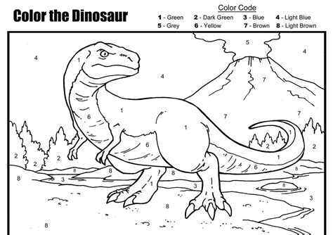 And when the coloring sheets come with the added advantage of a puzzle, or a game, it doubles both the fun and the amount of learning. Dinosaur Color By Number - Coloring Home
