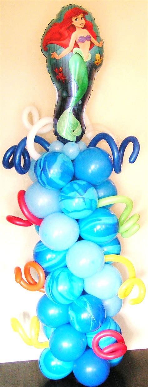 Get this adorable teal and purple mermaid birthday party decoration set complete with a. Little Mermaid Balloon Column | Mermaid balloons, Balloons, Balloon columns