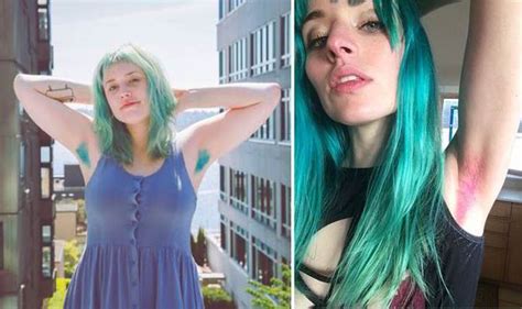 How underarm hair became gross. New beauty craze sees women dye their armpit hair bright ...