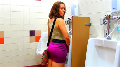 Squatting and pissing in empty bathtub. Girl Peeing In Men Bathroom Funny Prank - YouTube