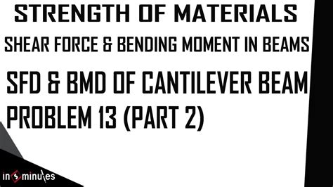 Draw the shear force and bending moment diagrams for the continuous beam other on youtube and of course you will be notify when the video will uploaded. Module2_Vid19_SFD & BMD of Cantilever Beam Problem 13 ...