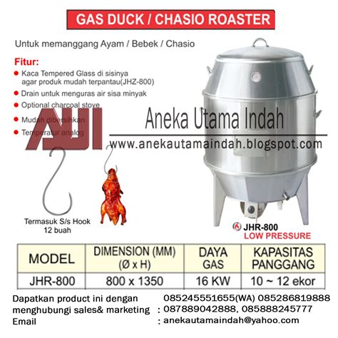 Khususnya mereka yang bergerak di bidang pengolahan ikan atau daging bakar. Aneka Utama Indah: GAS DUCK/CHASIO ROASTER (MESIN ...