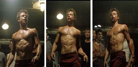 Brad pitt's fight club body is the most revered physique. Brad-Pitt-Fight-Club-Shirtless-Bleeding-Scene