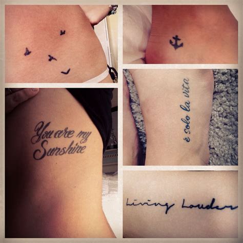 All the info you need. Collage of all my small tattoos. Rib tattoo, foot tattoo ...